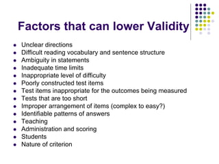 Poor Validity Establishing Validity-and-Reliability-Test ppt.pptx