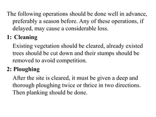 The following operations should be done well in advance,
preferably a season before. Any of these operations, if
delayed, ...
