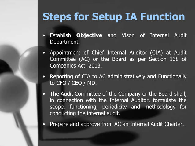 Steps for setting up Internal Audit Function / Department in Small ...