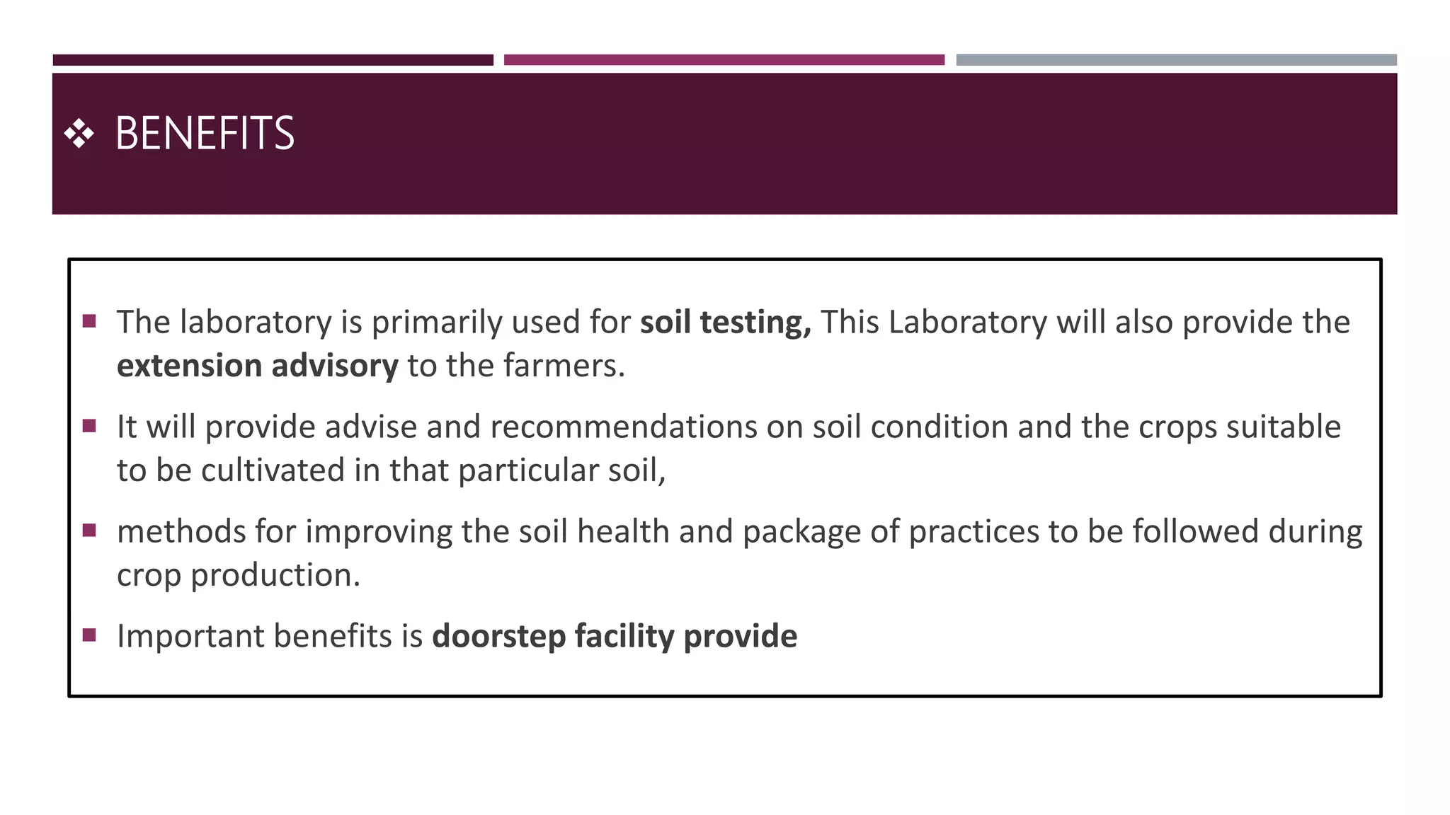 Establishment of mobile soil and water testing unit | PPTX