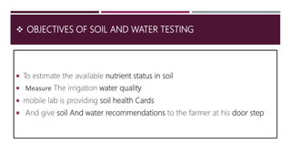 Establishment of mobile soil and water testing unit | PPTX