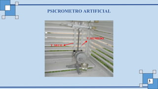 PSICROMETRO ARTIFICIAL
3
T. HUMEDO
T. SECO
 