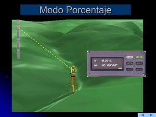 Modo Porcentaje
V 90 30’ 40”
Hr 00 00’ 00”
V -0.30 %
Hr 00 00’ 00”
 