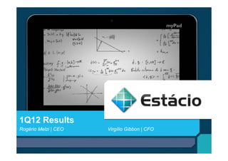 1Q12 Results
Rogério Melzi | CEO   Virgílio Gibbon | CFO
 