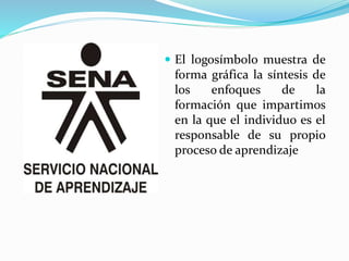  El logosímbolo muestra de
forma gráfica la síntesis de
los enfoques de la
formación que impartimos
en la que el individuo es el
responsable de su propio
proceso de aprendizaje
 