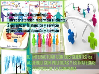 10 .INTERACTUAR CON LOS CLIENTES de
ACUERDO CON POLITICAS Y ESTRATEGIAS
DE SERVICIO DE LA COMPANIA
 