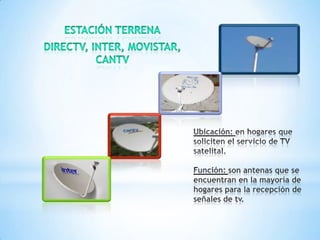 son antenas que se
encuentran en la mayoría de
hogares para la recepción de
señales de tv.
 