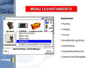 MENU LEVANTAMIENTOMENU LEVANTAMIENTO
 