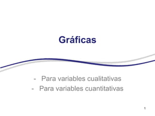 Gráficas



 - Para variables cualitativas
- Para variables cuantitativas

                                 1
 