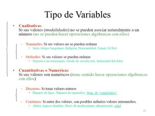 Tipo de Variables
13
 