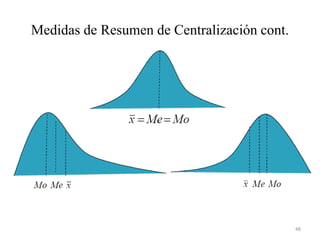 Medidas de Resumen de Centralización cont.
48
 