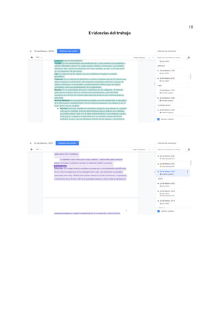10
Evidencias del trabajo
 
