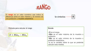 El Rango estadistica, desviacion estandar en ingenieria | PPTX
