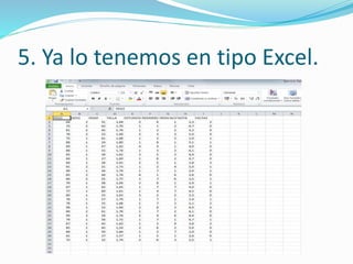 5. Ya lo tenemos en tipo Excel.
 