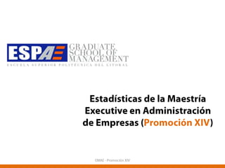 Estadísticas de la Maestría Executive en Administración de Empresas (Promoción XIV) EMAE - Promoción XIV 