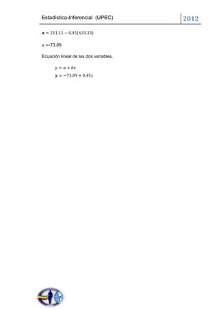 Estadística-Inferencial (UPEC)          2012


   -73.89

Ecuación lineal de las dos variables.
 