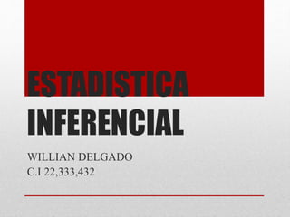 ESTADISTICA 
INFERENCIAL 
WILLIAN DELGADO 
C.I 22,333,432 
 