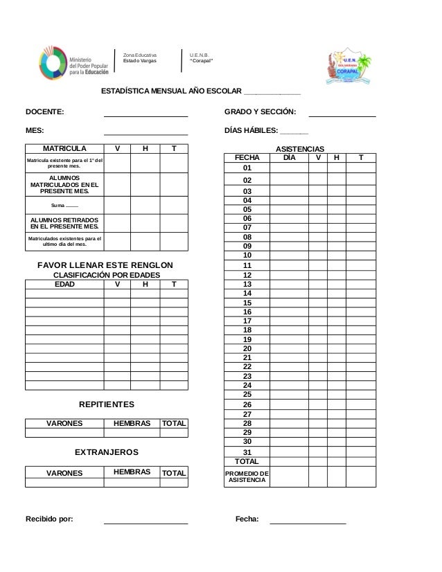 formato de asistencias