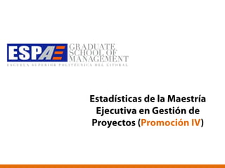 Estadísticas de la Maestría Ejecutiva en Gestión de Proyectos (Promoción IV) 