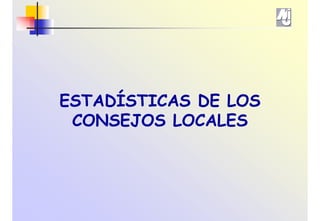 ESTADÍSTICAS DE LOS
 CONSEJOS LOCALES