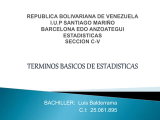 BACHILLER: Luis Balderrama
C.I: 25.061.895
 