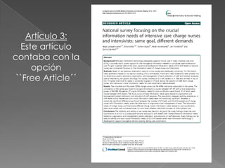 Artículo 3:
  Este artículo
contaba con la
     opción
 ``Free Article´´
 