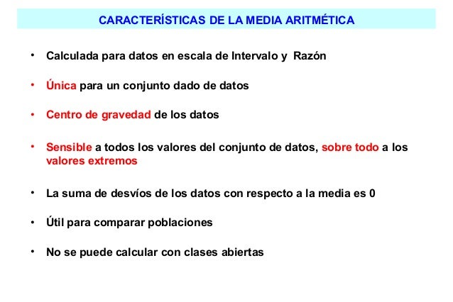 Caracteristicas De La Media Aritmetica En Estadistica