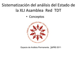 Sistematización del análisis del Estado de la XLI Asamblea  Red  TDT ,[object Object],[object Object]