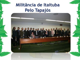 Século XXI de 2000 a 20118ª AudiênciaDep. Michel Temer-PMDB/SPEm fevereiro de 2009, o Movimento e as lideranças políticas da região foram recebidos em audiência, em companhia do Dep.  Jader Barbalho que articulou a mesma a pedido do Movimento . O Dep. Michel Temer garantiu que iria ajudar a aprovar o projeto.
