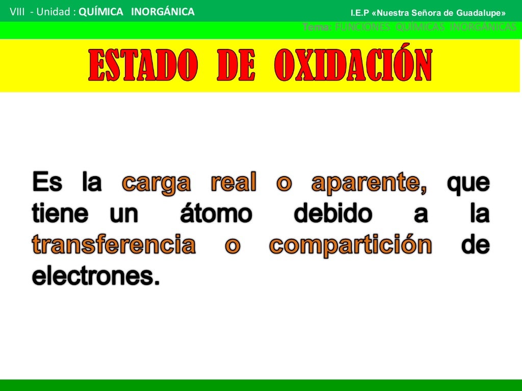 Estado de oxidación