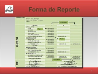 Forma de Reporte 
