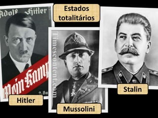 Estados totalitáriosStalinHitlerMussolini