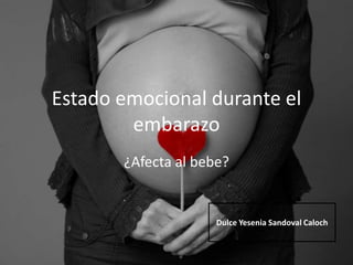 Estado emocional durante el
embarazo
¿Afecta al bebe?
Dulce Yesenia Sandoval Caloch
 
