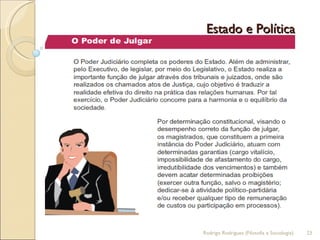 Estado e Política  Rodrigo Rodrigues (Filosofia e Sociologia)  