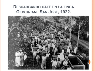 Descargando café en la finca Giustiniani. San José, 1922.