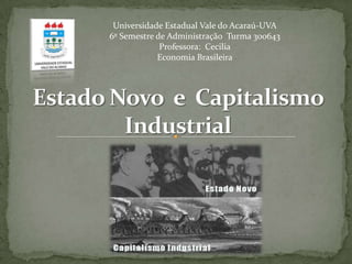 Universidade Estadual Vale do Acaraú-UVA
6º Semestre de Administração Turma 300643
Professora: Cecilia
Economia Brasileira

 