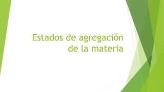 Estados de agregación
de la materia