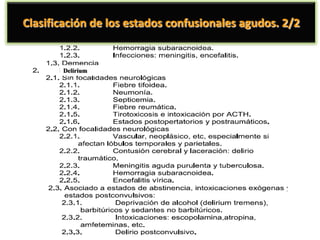 Clasificación de los estados confusionales agudos. 2/2


       Delirium
 
