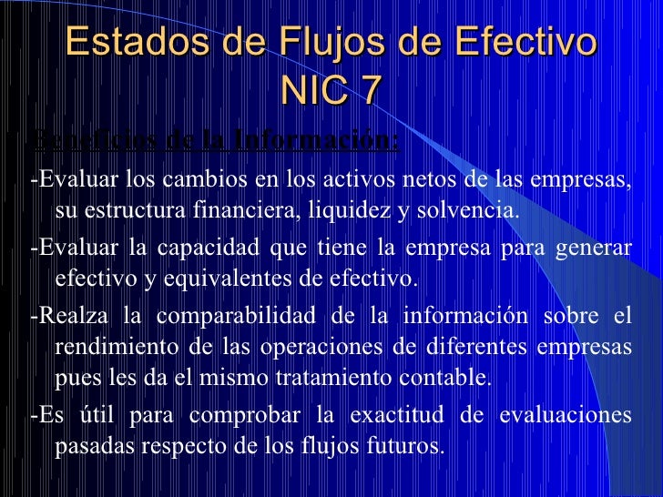 Estados de flujos de efectivo nic 7