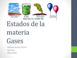 Estados de la 
materia 
Gases 
Nildabel Acosta Torres 
Quimica 
2014-2015 
 