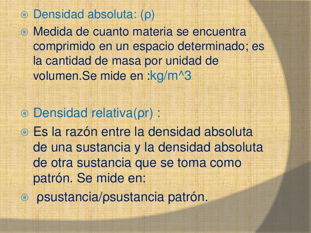 Estados de materia densidad y medidas