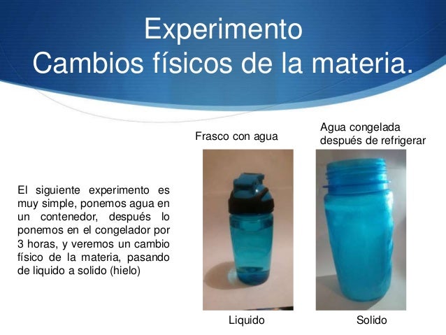Experimentos De Los Cambios De La Materia Material Colección