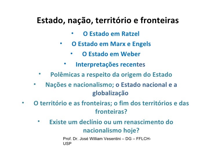 Estado, território e nação Estado, território e nação