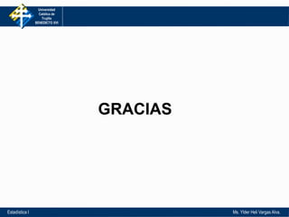 Universidad
Católica de
Trujillo
BENEDICTO XVI
Estadística I Ms. Ylder Heli Vargas Alva.
GRACIAS
 