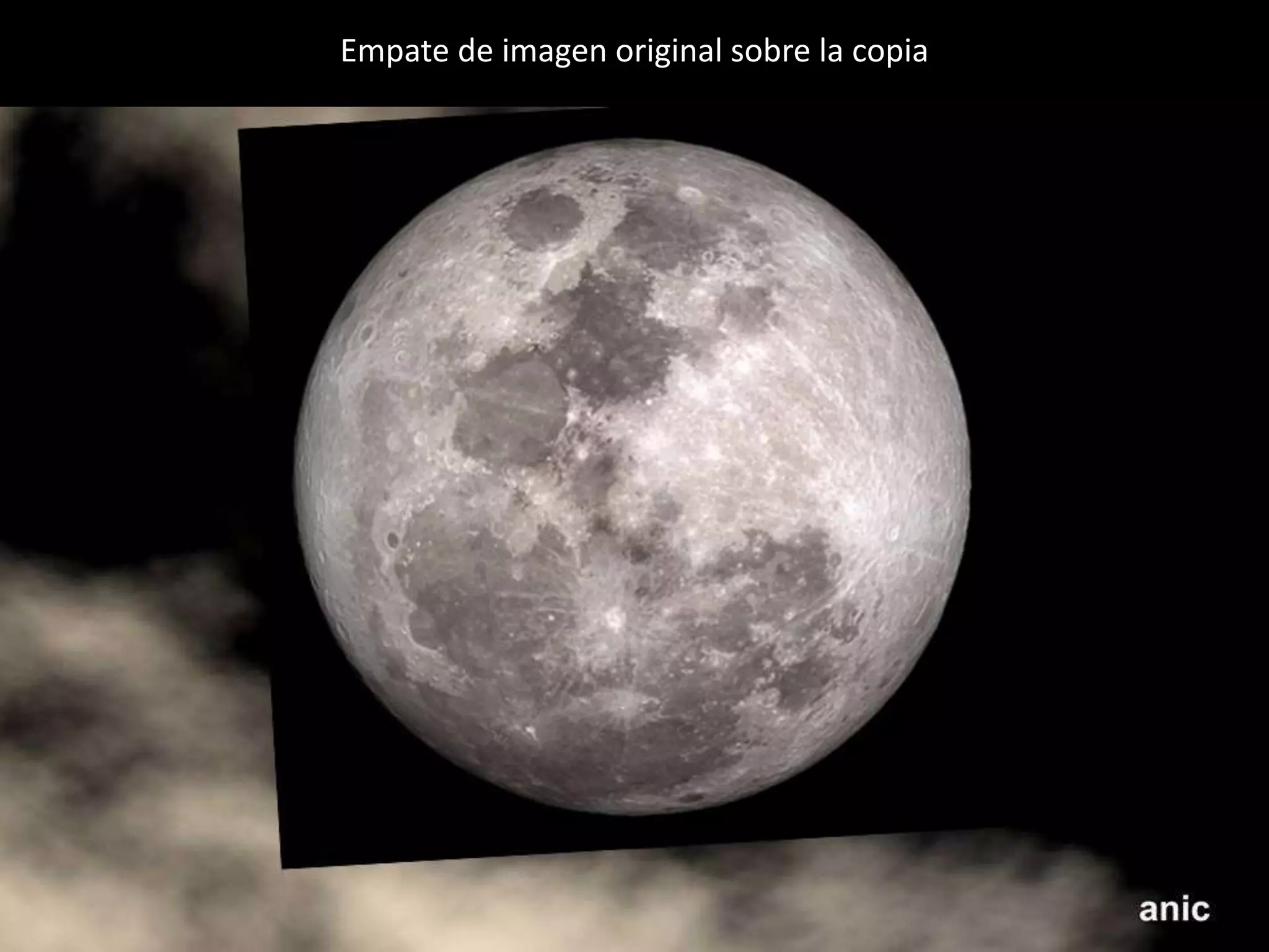 Empate de imagen original sobre la copia
 