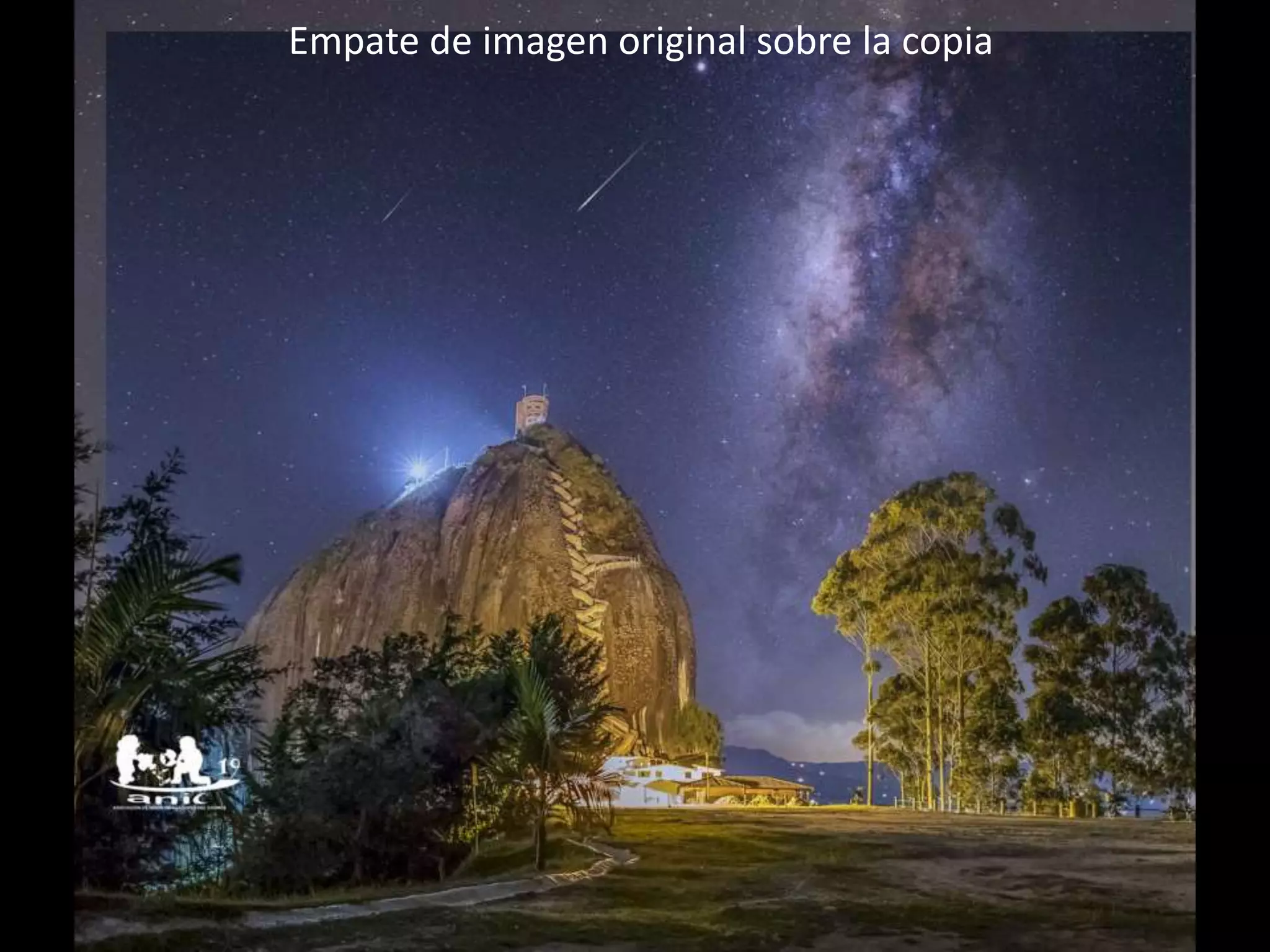 Empate de imagen original sobre la copia
 