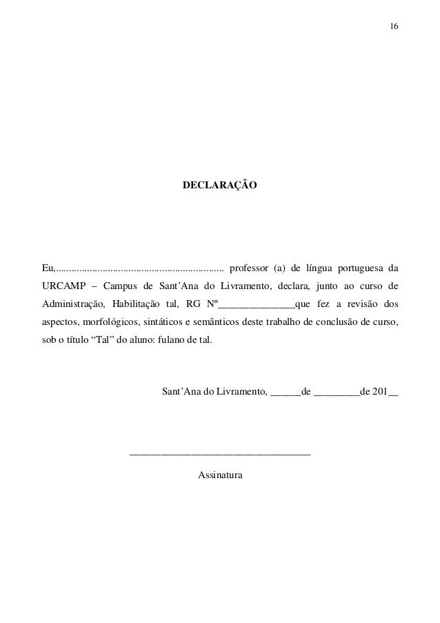 Declaracao de conclusao de curso superior