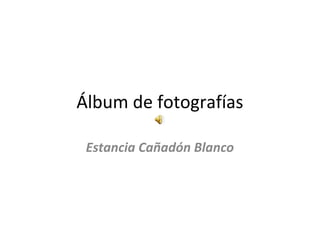 Álbum de fotografías

 Estancia Cañadón Blanco
 