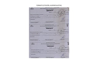 FORMATO (CITACIÓN, AUDIENCIA,ACTAS)
 