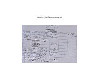 FORMATO (CITACIÓN, AUDIENCIA,ACTAS)
 